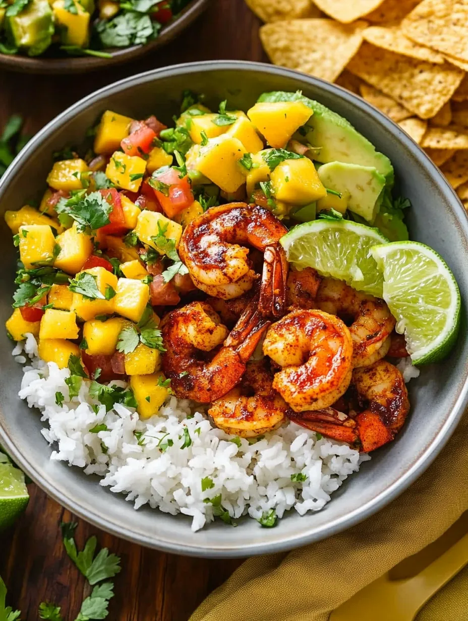 Zesty Chili Lime Shrimp Bowls with Fresh Mango-Avocado Salsa