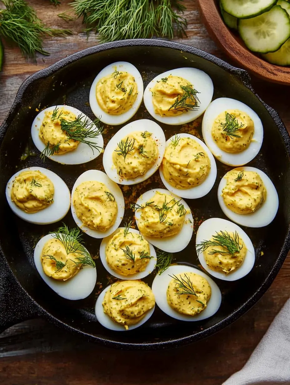 Zesty Dill Pickle Deviled Eggs