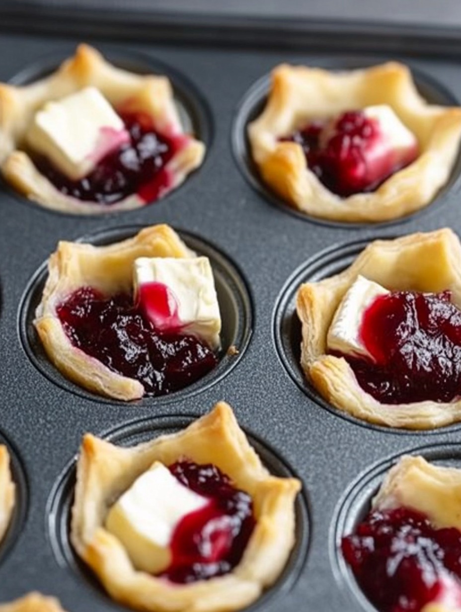 Golden Baked Cranberry Brie Bites