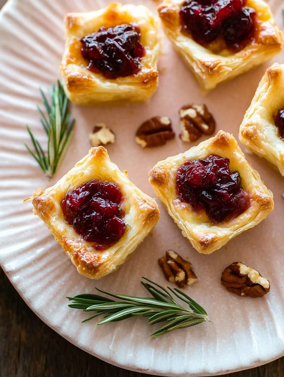 Cranberry Brie Puff Pastry Bites