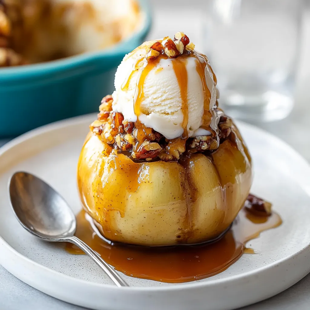 Baked Stuffed Apples with Cinnamon Honey Sauce