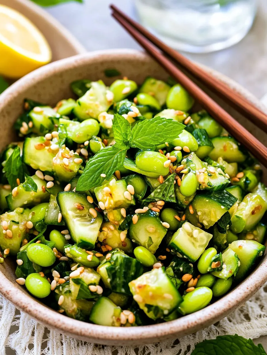 Cool & Crunchy Cucumber Edamame Salad