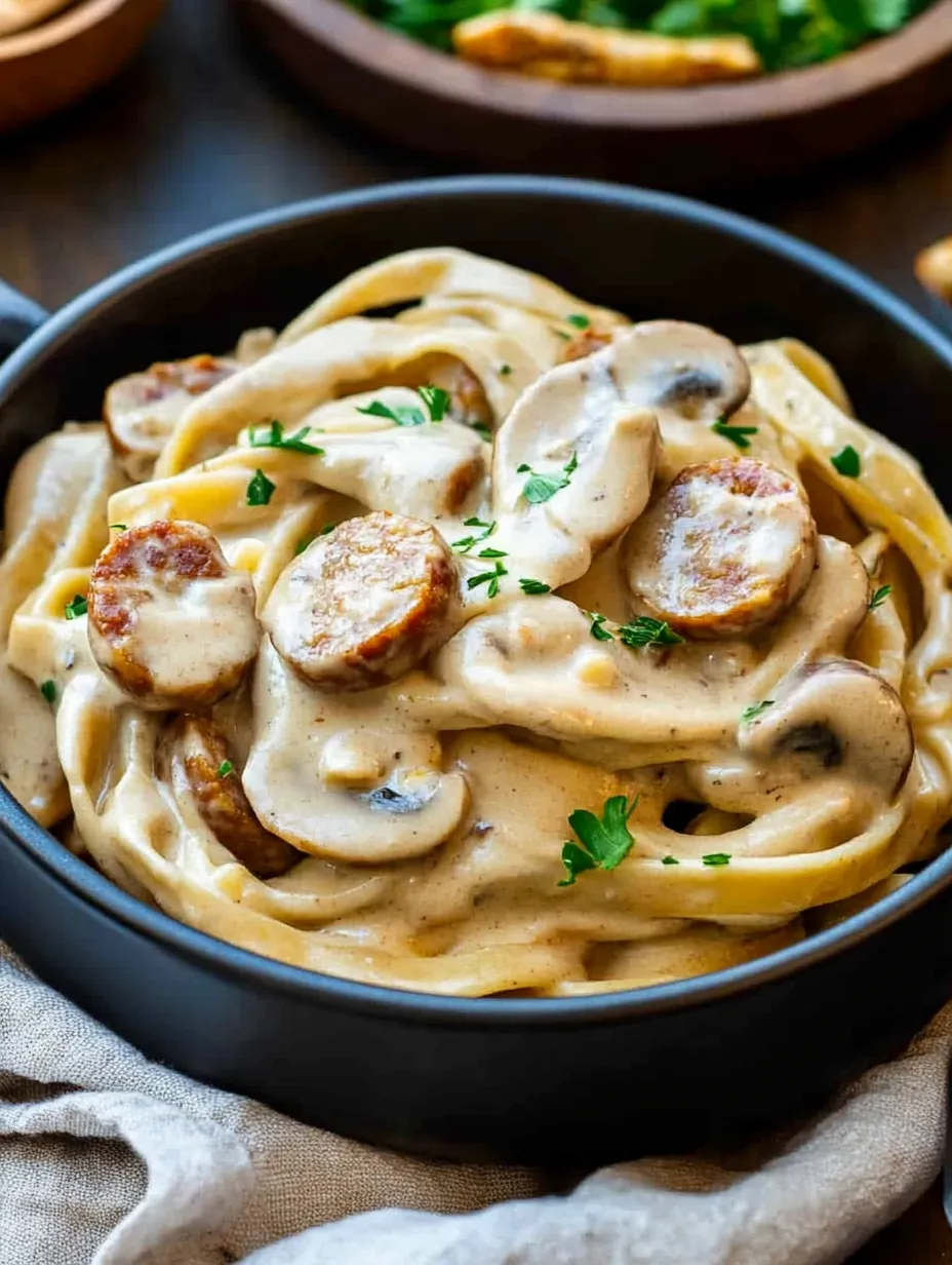 Spicy Cajun Alfredo Pasta with Smoked Sausage