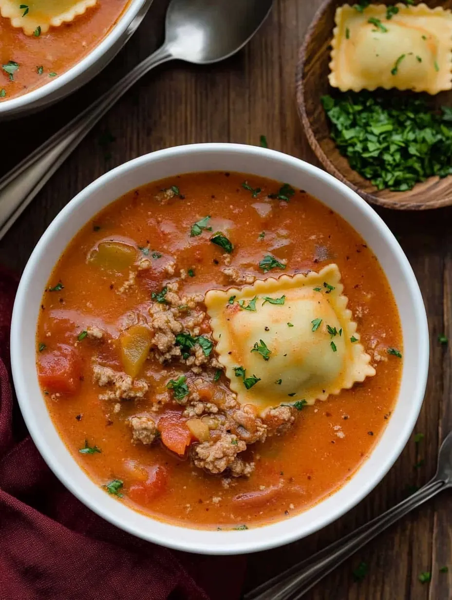 Comforting Tomato Ravioli Soup