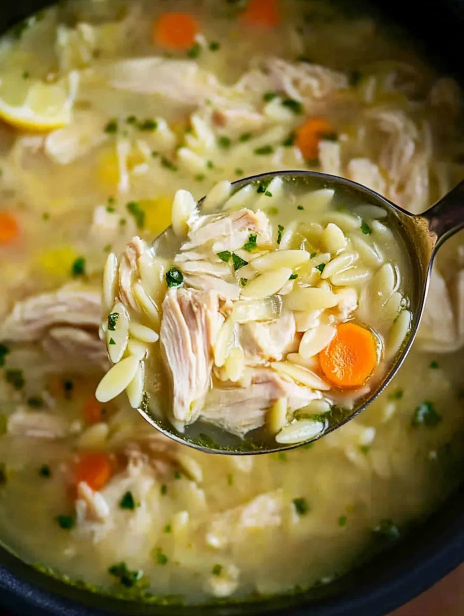 Zesty Lemon Chicken Orzo Soup