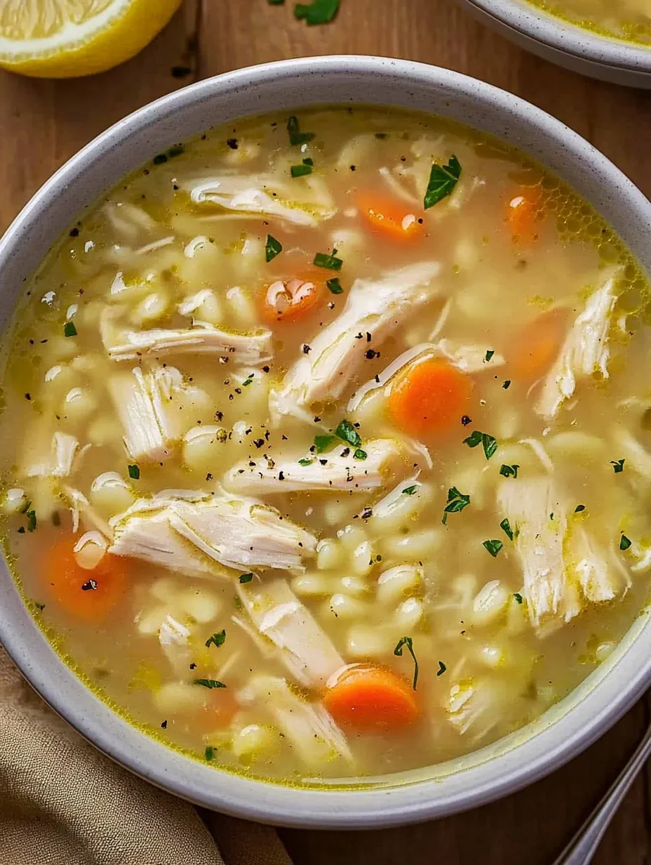 Refreshing Greek Lemon Chicken Orzo Soup