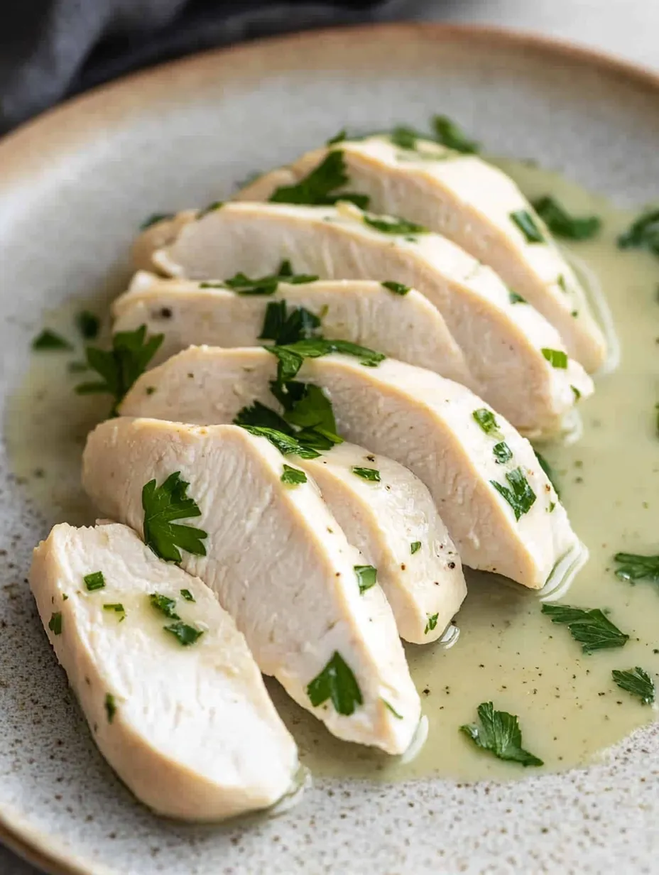 Tender Poached Chicken Breasts