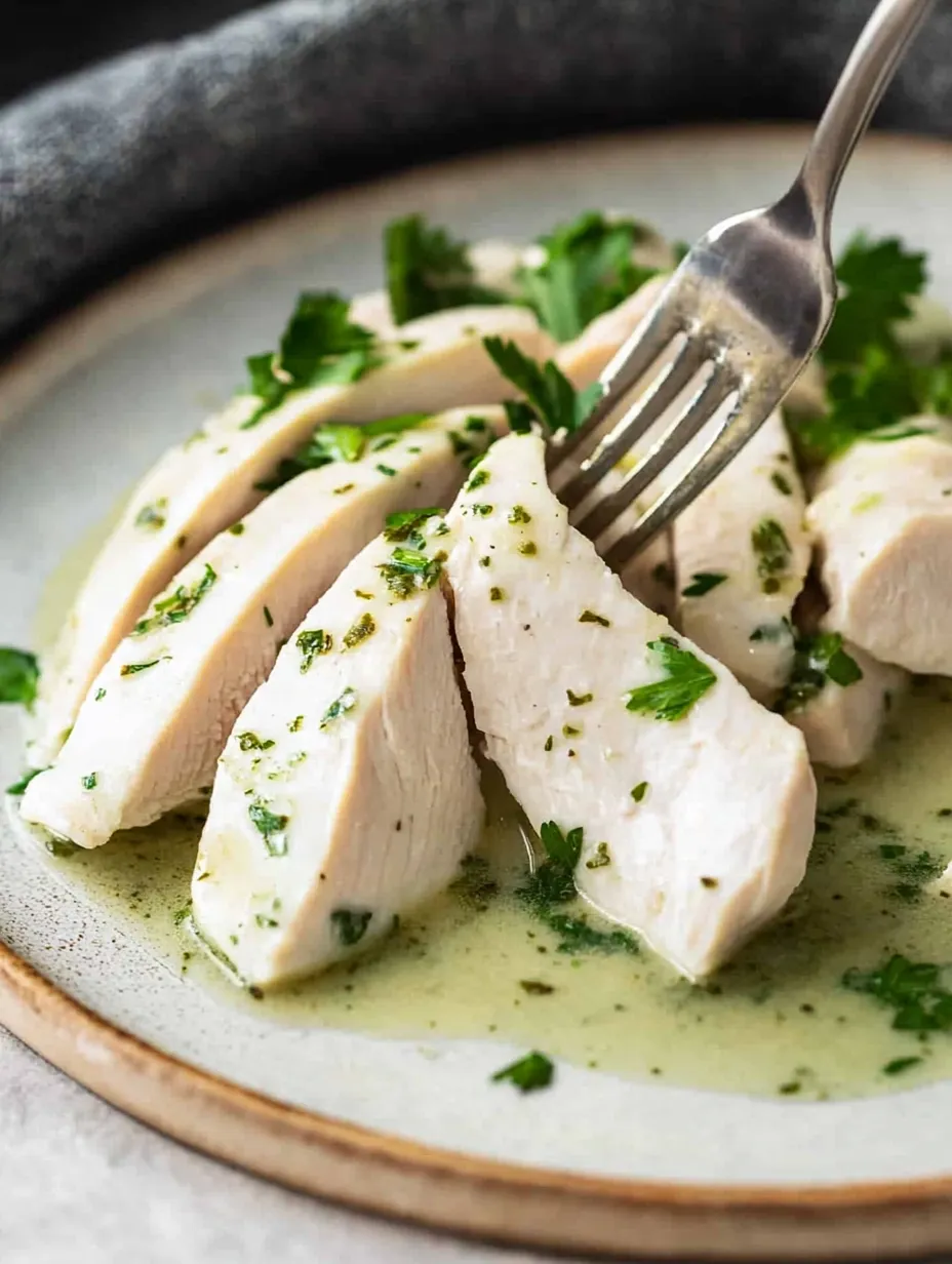 Juicy Poached Chicken Breasts