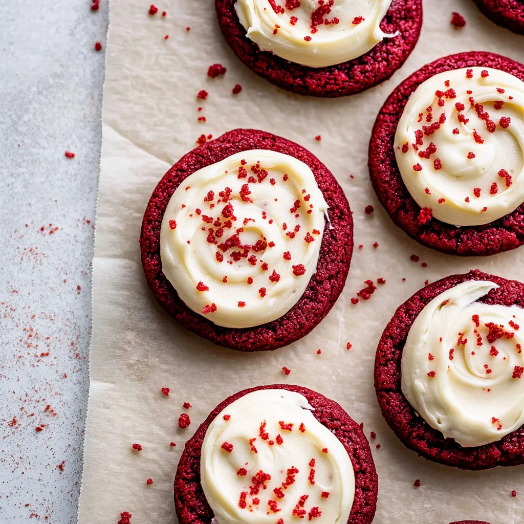 Frosted Red Velvet Cupcake Cookies