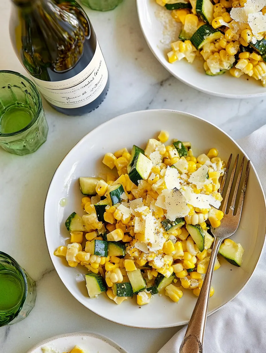 Garlic Parmesan Zucchini & Corn Medley