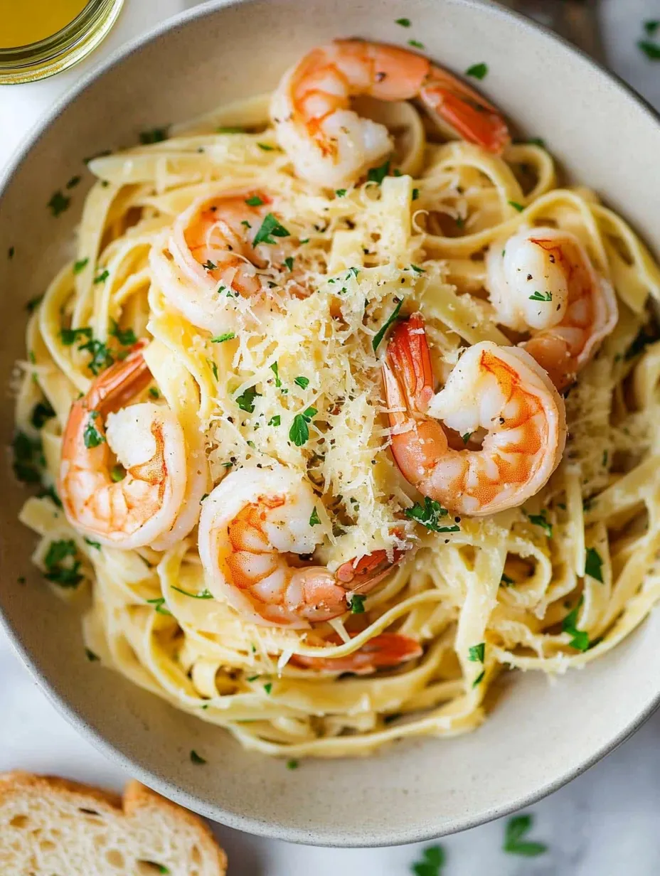 Lemon Garlic Shrimp Linguine