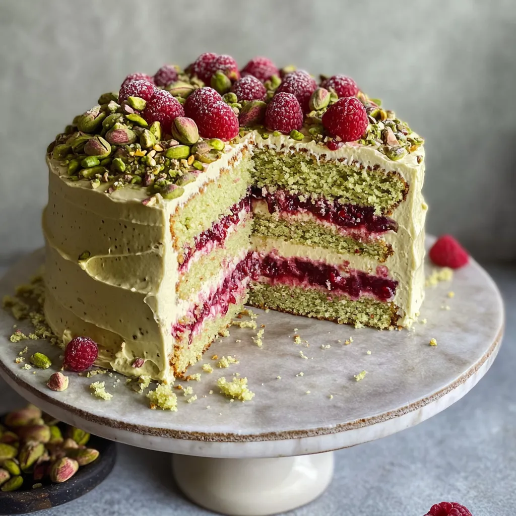 Pistachio Raspberry Cake