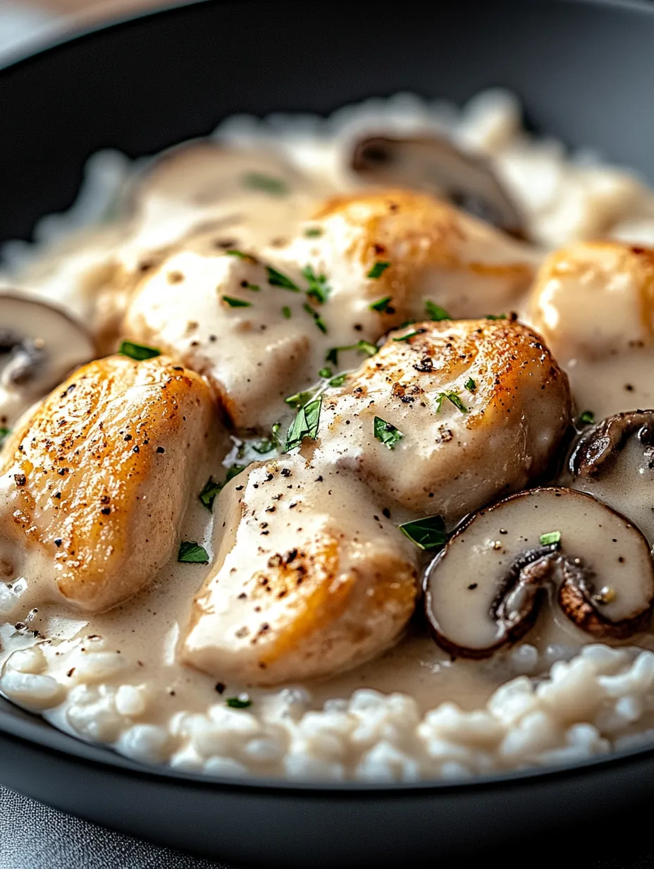 Creamy Mushroom Chicken & Rice Casserole