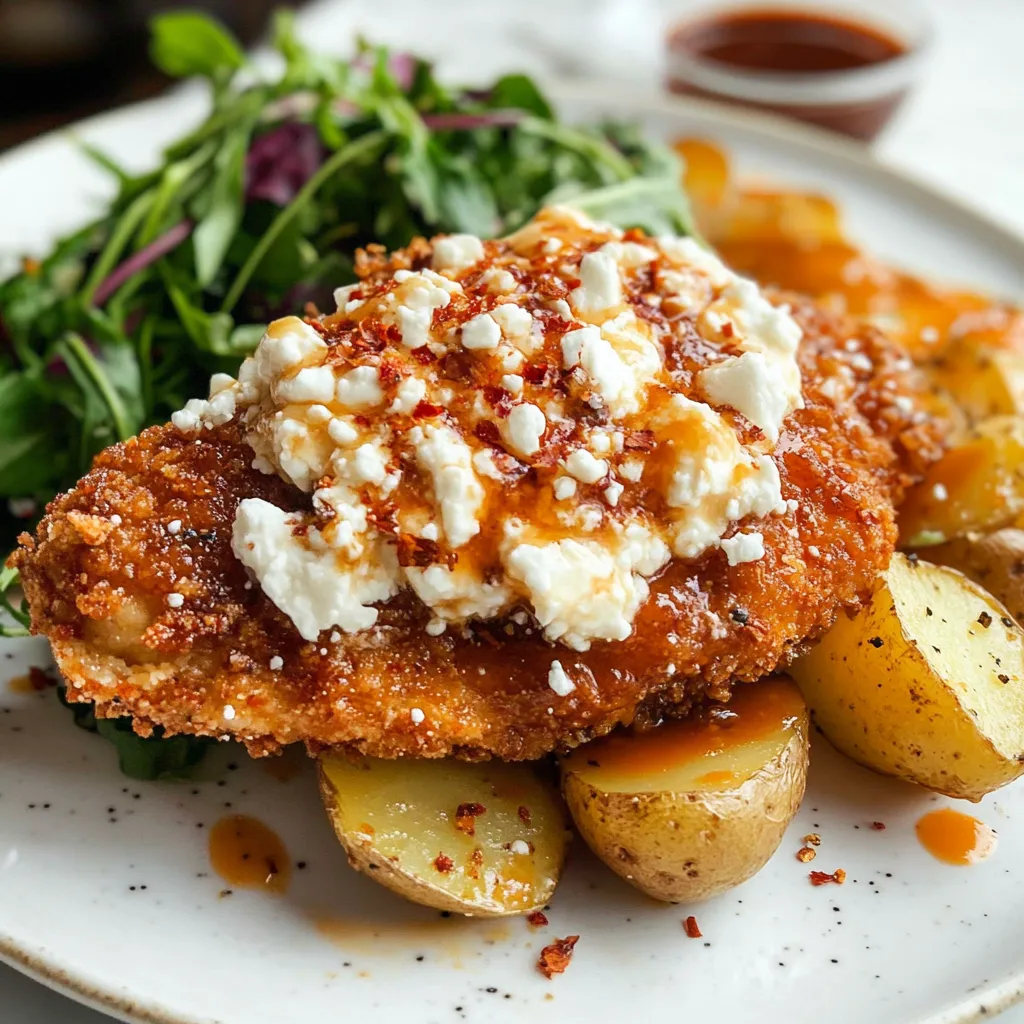 Crispy Hot Honey Feta Chicken