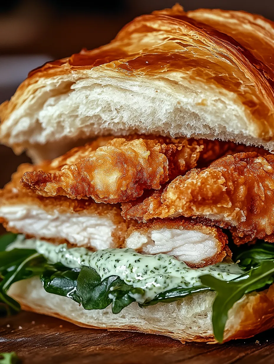 Crispy Caesar Chicken Croissant Sandwich