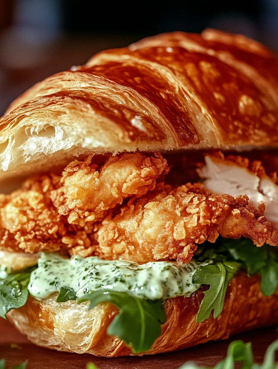 Creamy Caesar Chicken Croissant Delight