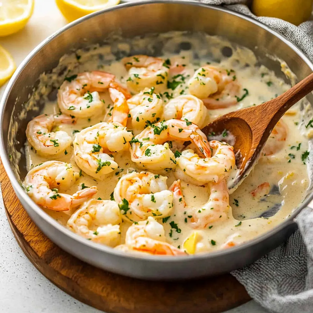 Creamy Lemon Garlic Prawns