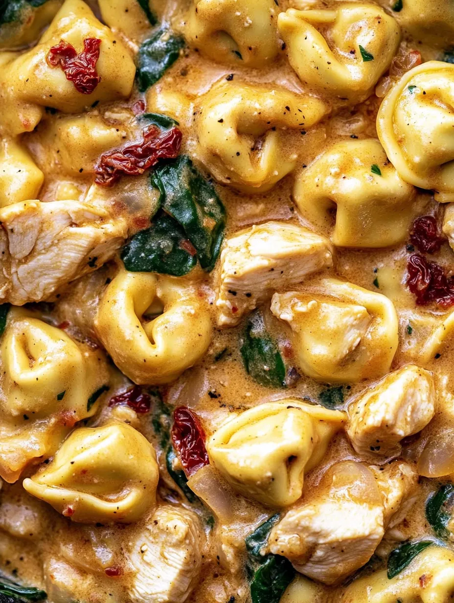 Creamy Garlic Tuscan Tortellini with Chicken