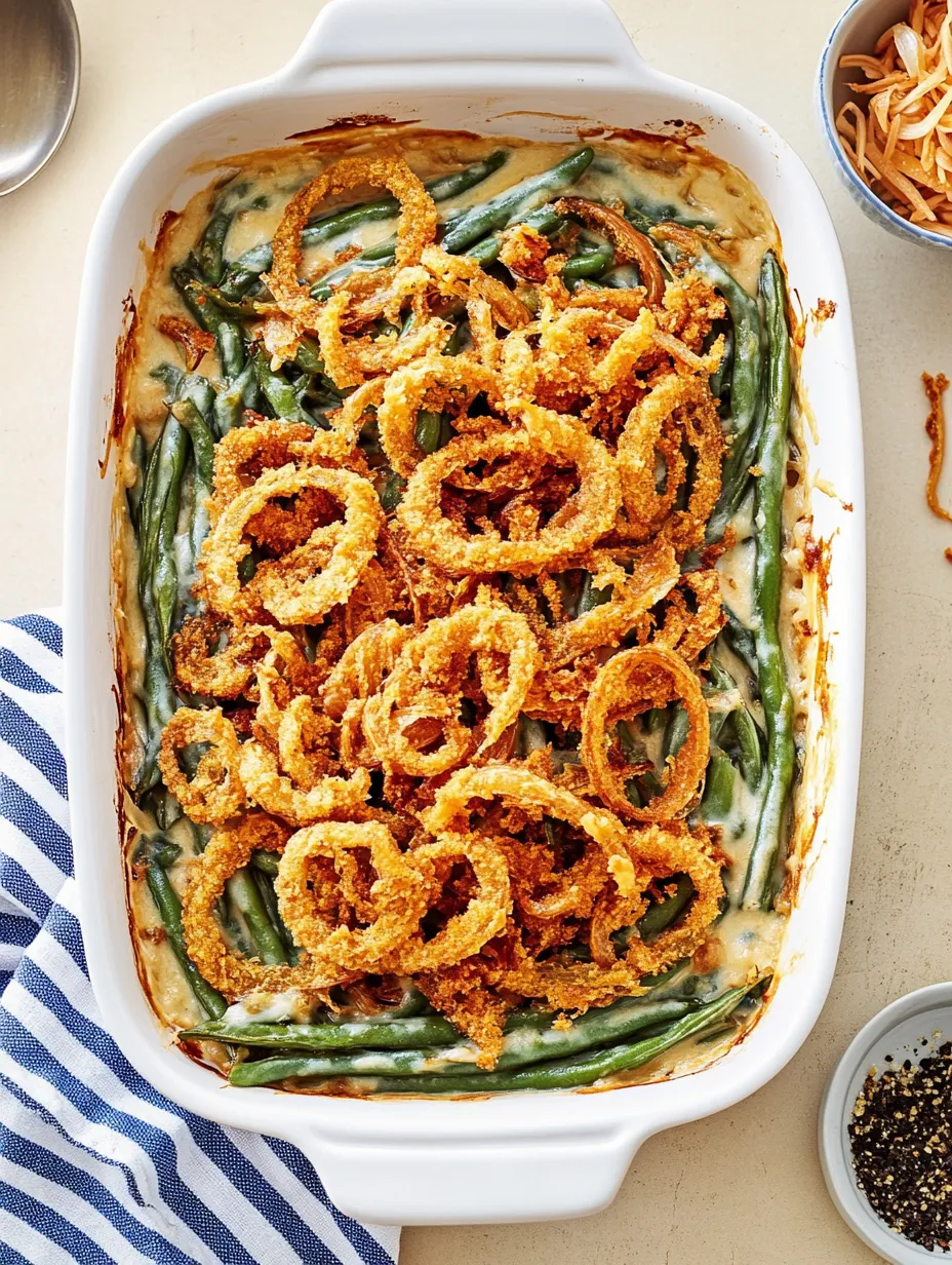 Savory Green Bean Casserole with Crispy Topping