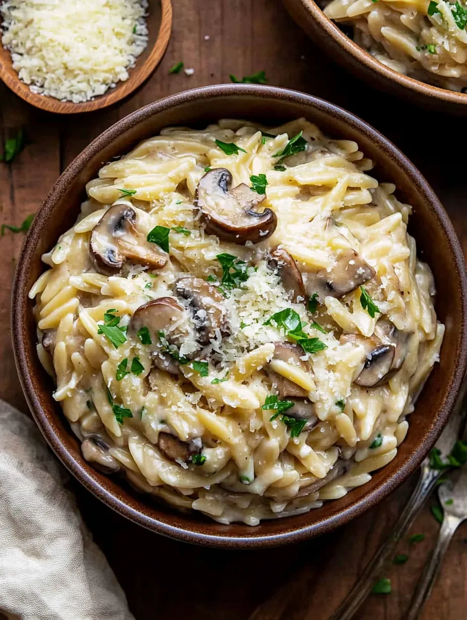 Velvety Mushroom Orzo Bliss