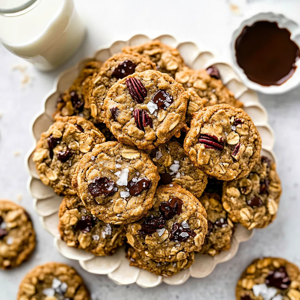 Brown Butter Oatmeal Cookies with Pecans, Dates, & Chocolate Chunks