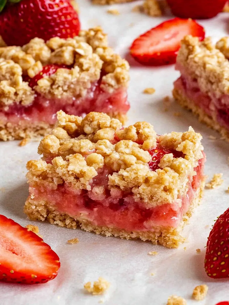 Strawberry Crumble Oat Bars