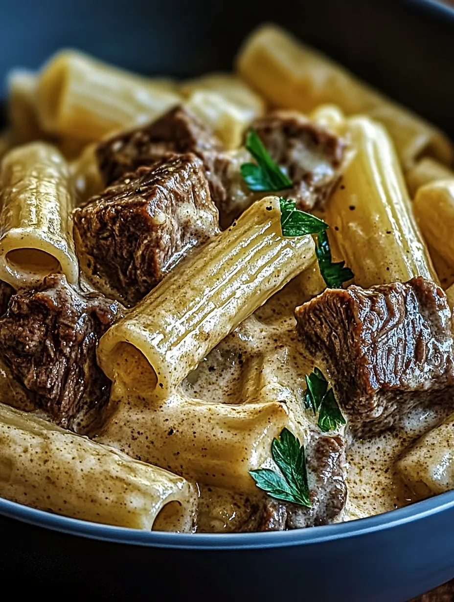 Rich & Creamy Parmesan Beef Rigatoni