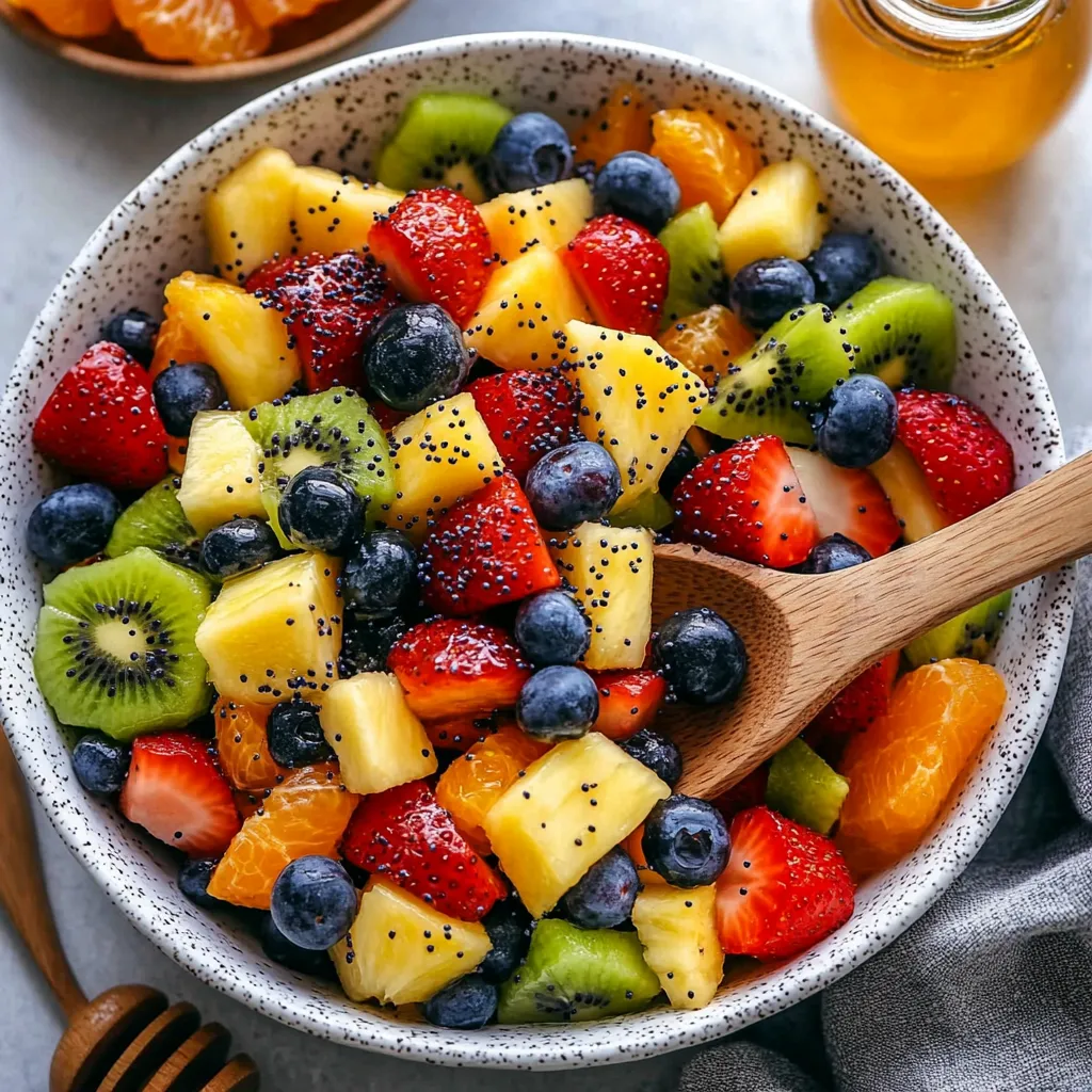 Fresh Fruit Salad with Honey-Lime Poppy Seed Dressing