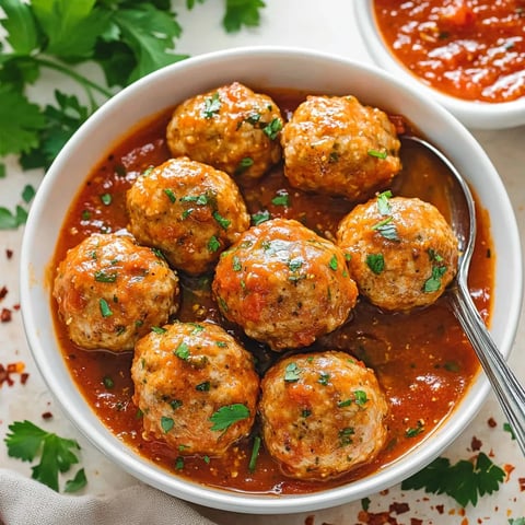 Italian Turkey Meatballs with Homemade Marinara Sauce