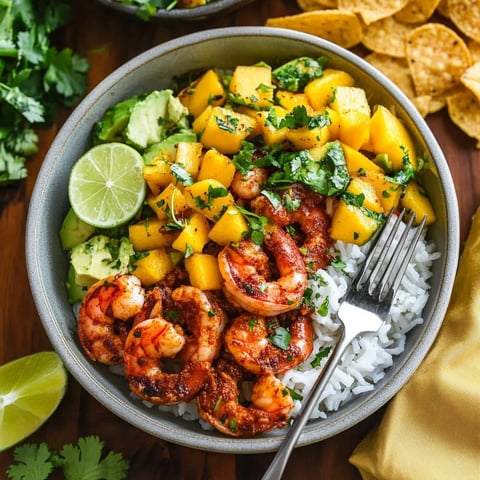 Chili Lime Shrimp Bowls with Mango-Avocado Salsa