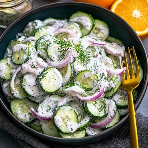 Creamy Cucumber Salad with Greek Yogurt Dressing